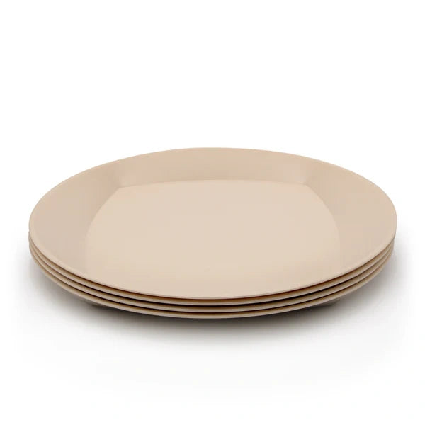 Set of 4 plates made from waste sugarcane