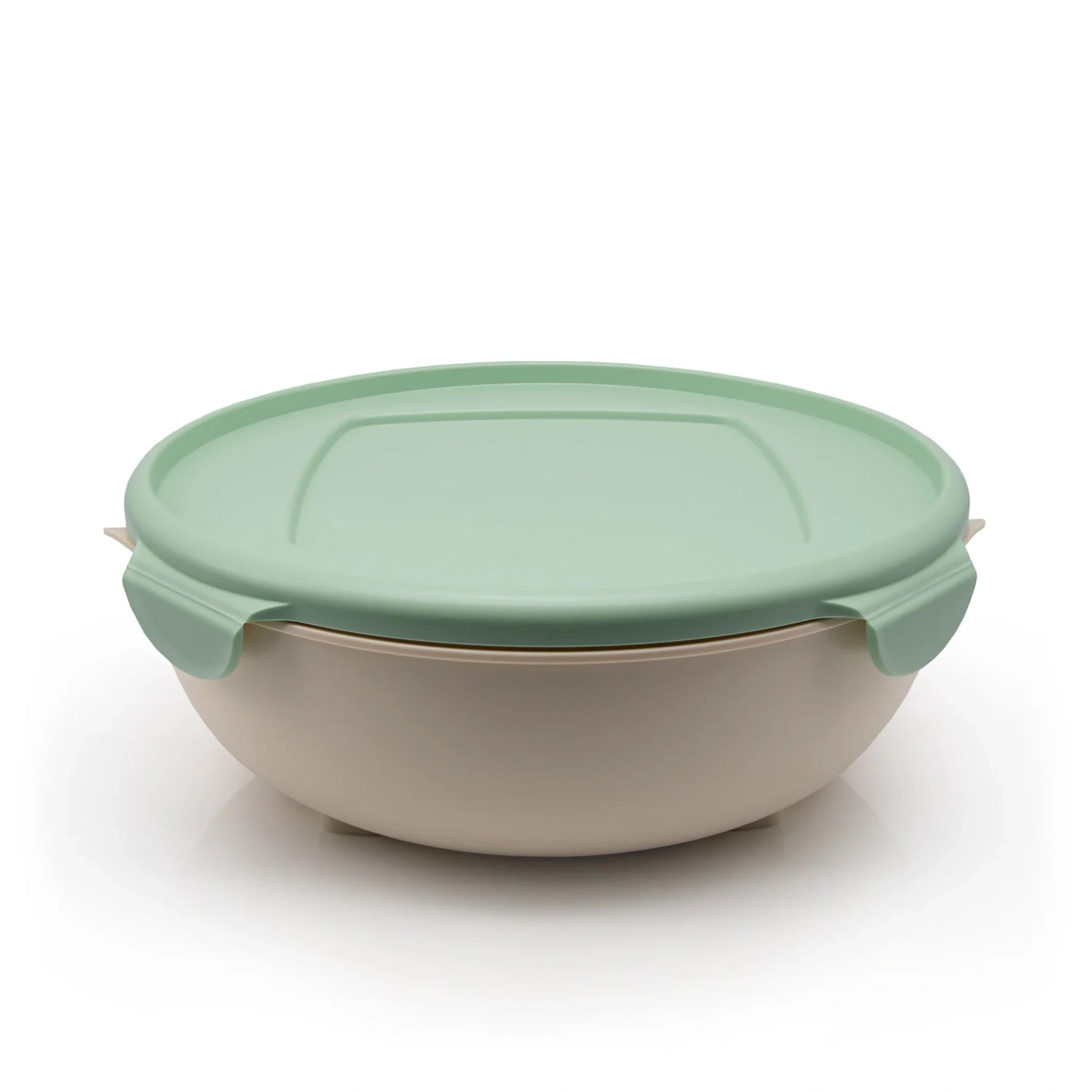 Large bowl with lid made from bioplastic derived from waste sugarcane