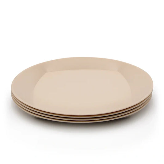 Set of 4 plates made from waste sugarcane