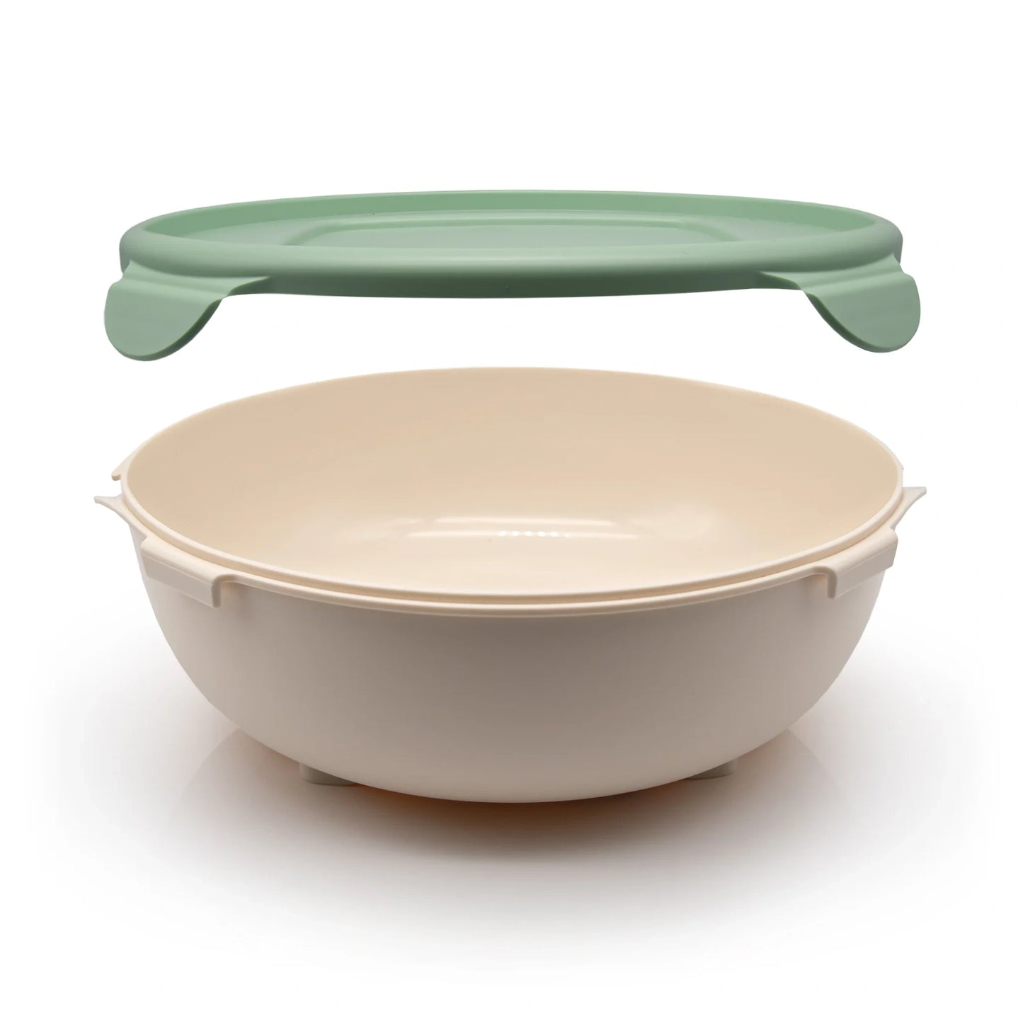 Large bowl with lid made from bioplastic derived from waste sugarcane
